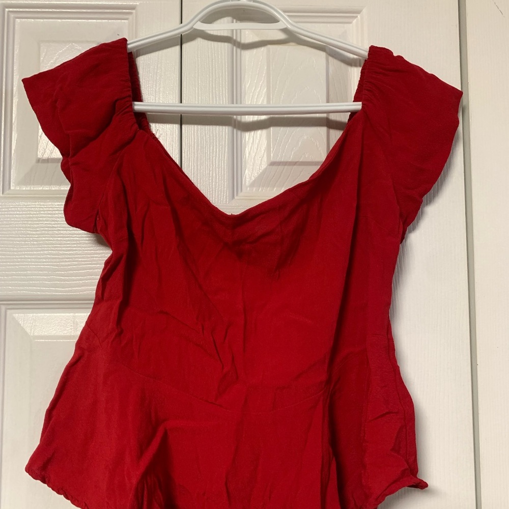 Forever 21 Vibrant Red Blouse